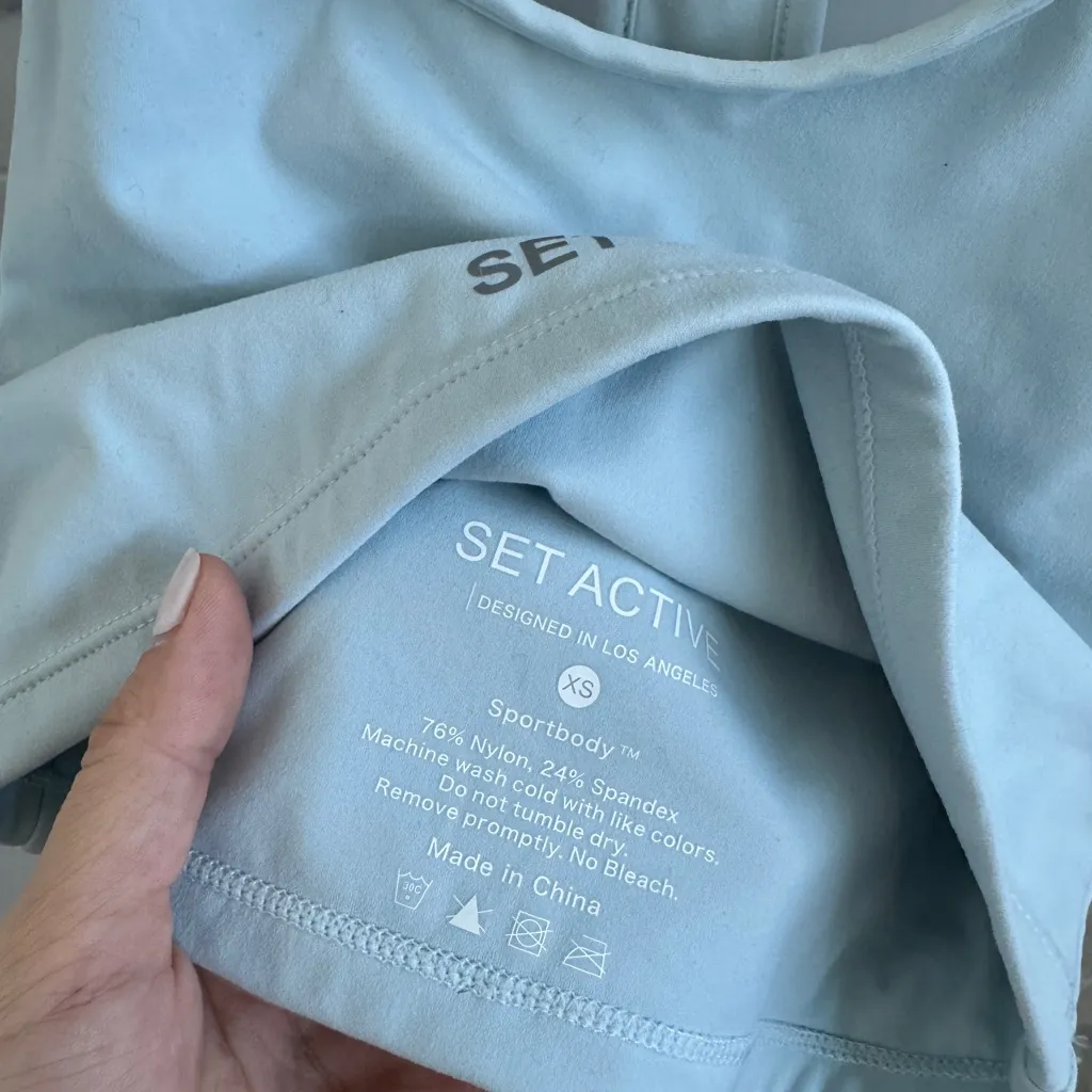 SET Active Sportbody baby blue racerback sports bra crop top - size XS -no flaws - Image 3