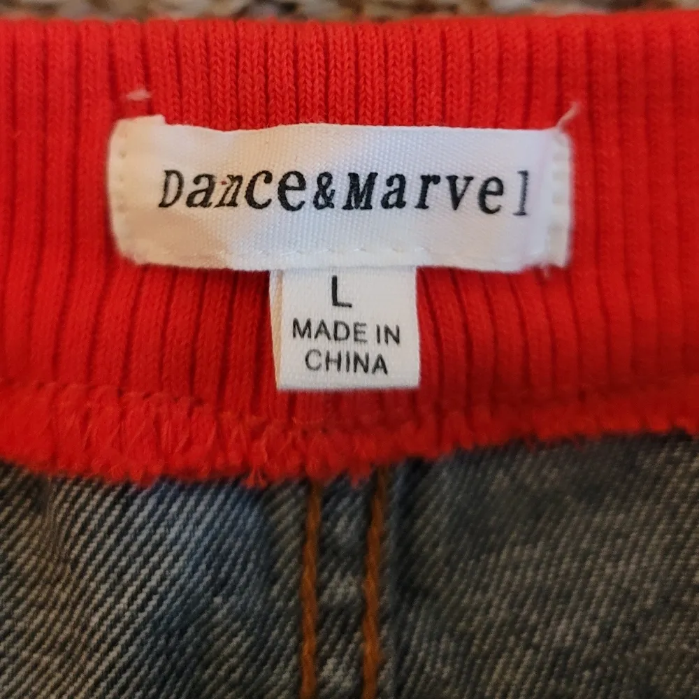 🔥SALE🔥Dance & Marvel Distressed Destroyed Orange Trim Mini Skirt L - Image 2