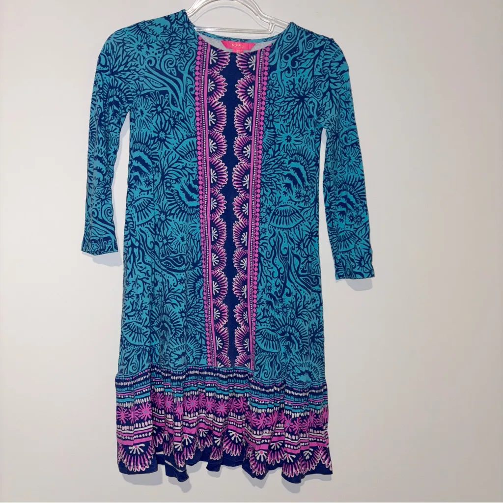 Lilly Pulitzer Ophelia Swing Dress Bermuda Blue Ocean Motion size XXS‎ - Image 2