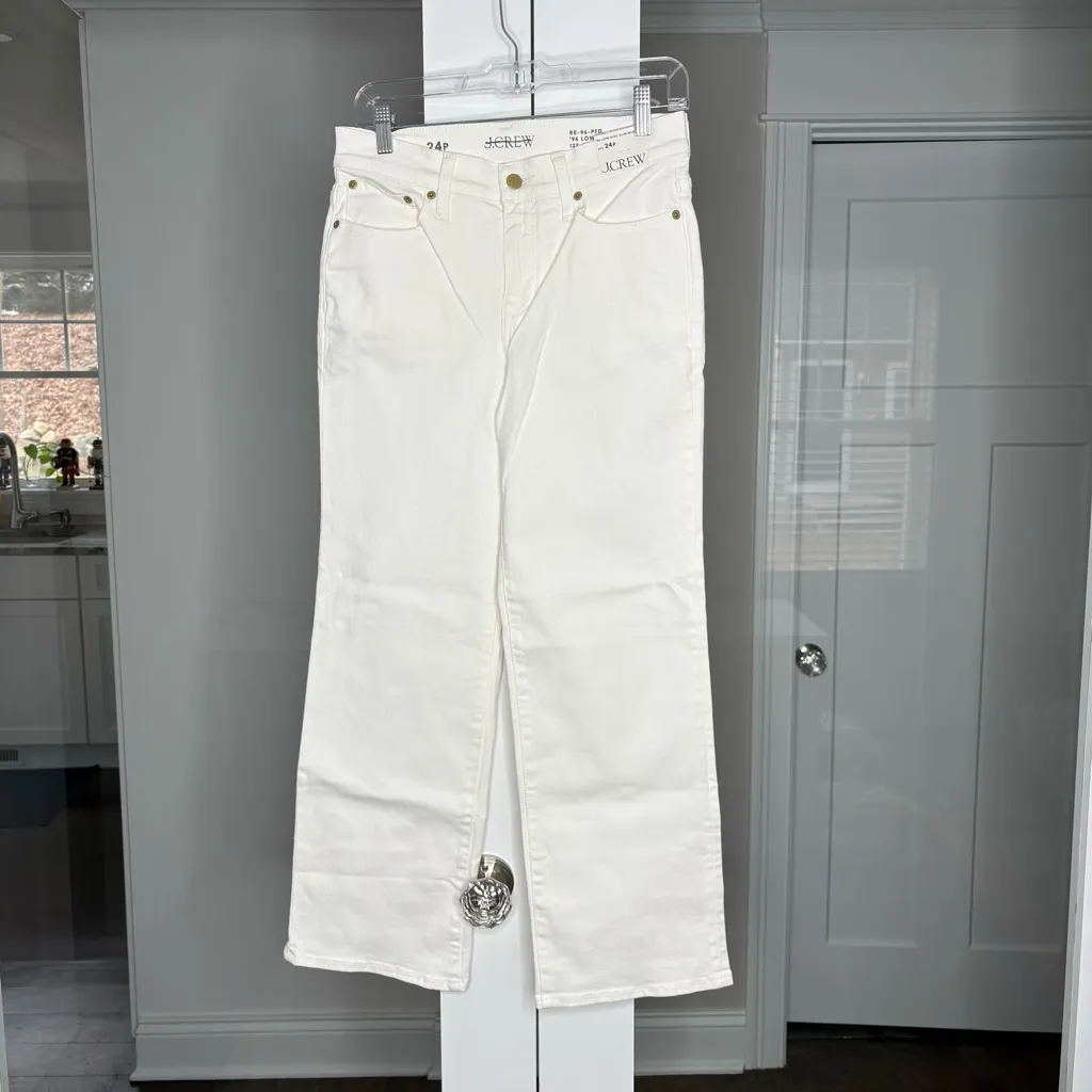 NWT J. Crew Petite Lower-rise Full-length Slim-wide Jean White Denim - Image 2