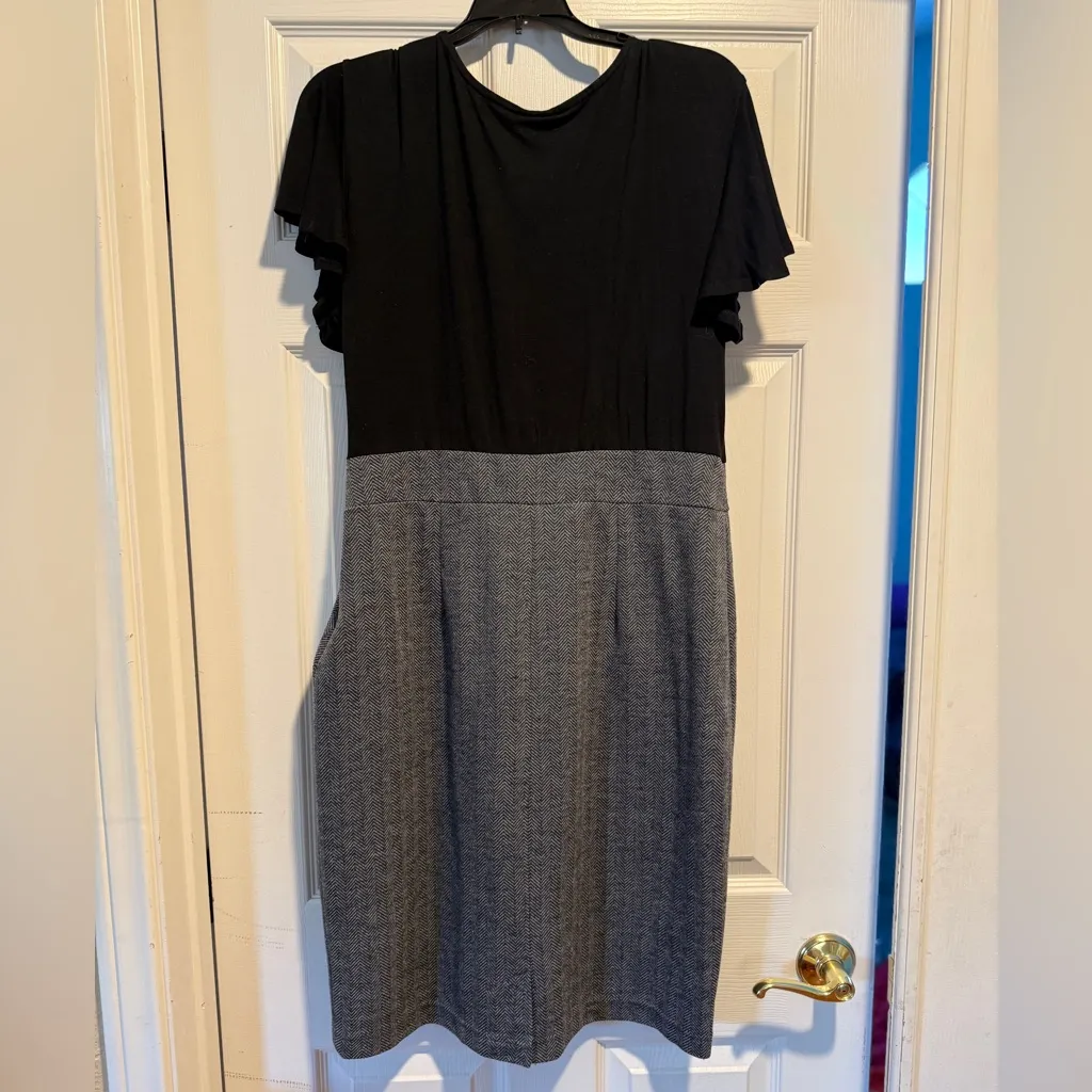Merona Black&Gray Herringbone Sheath Dress XL Work Office Career Business Casual - Image 7
