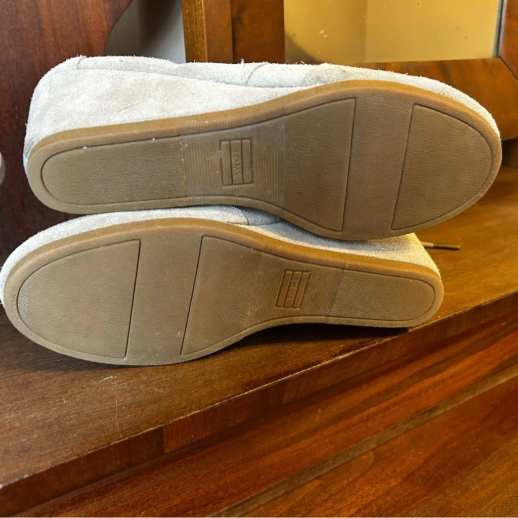 NWOT Toms Kala Wedge Lace-Up Ankle Bootie Desert Taupe Suede: Size 10 - Image 8