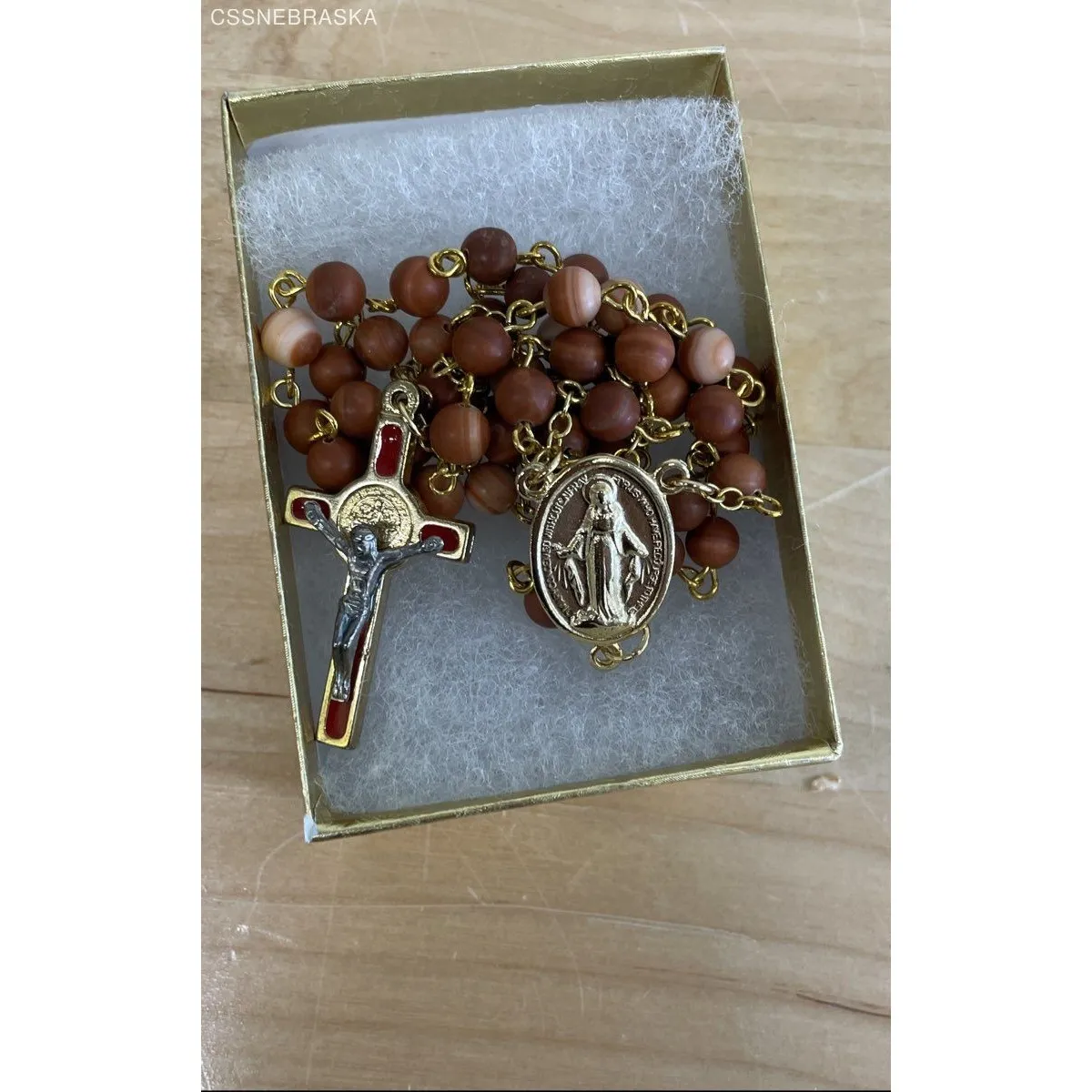 NEW Hand Crafted Rosary 6mm bead‎ of Malachite Gold Crucifix - Image 9