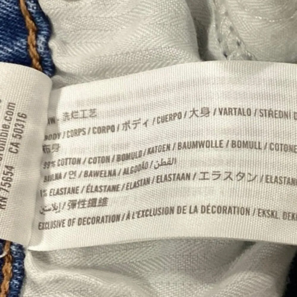 Abercrombie & Fitch Women's Blue High Rise Button Crop Straight Denim Jeans 24 - Image 6