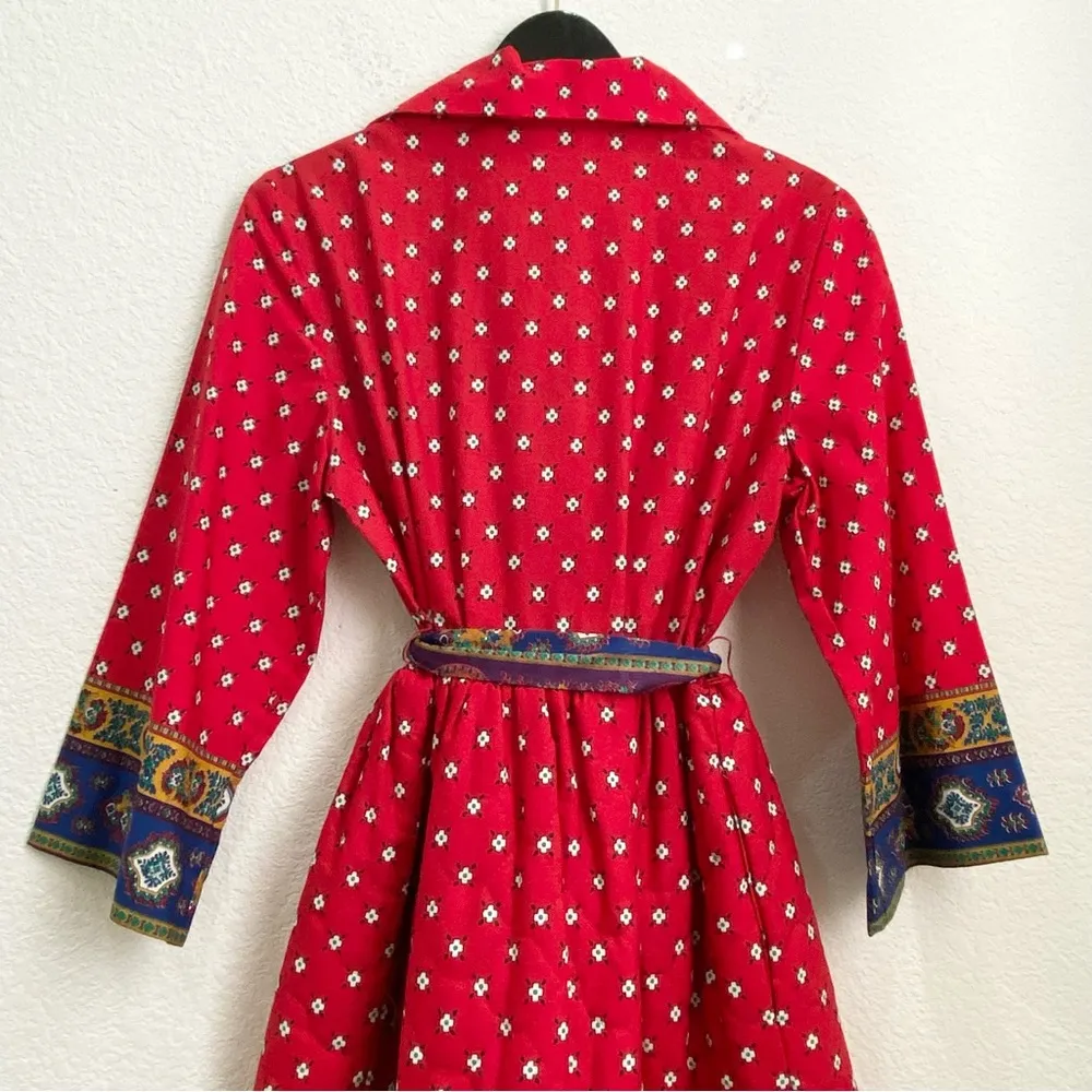 Vintage Constantine’s Las Vegas Red Printed Quilted Dress Pinup Retro 50’s Dress Size 12 - Image 9