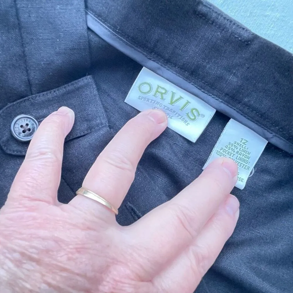Orvis size 12 Linen blend pants  high waisted runs small travel casual - Image 4