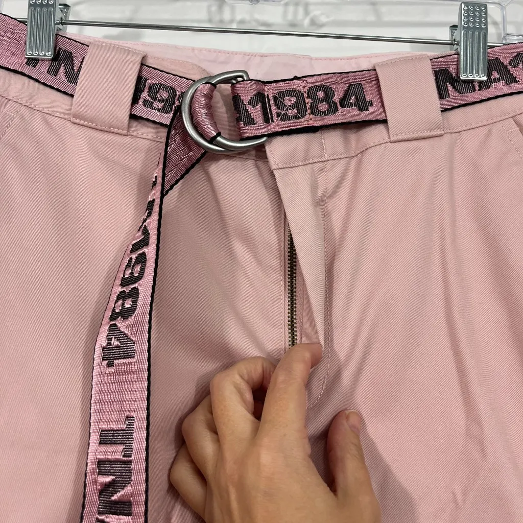 TNA Aritzia Size 4 Pink Skater Pants with Belt - Image 9