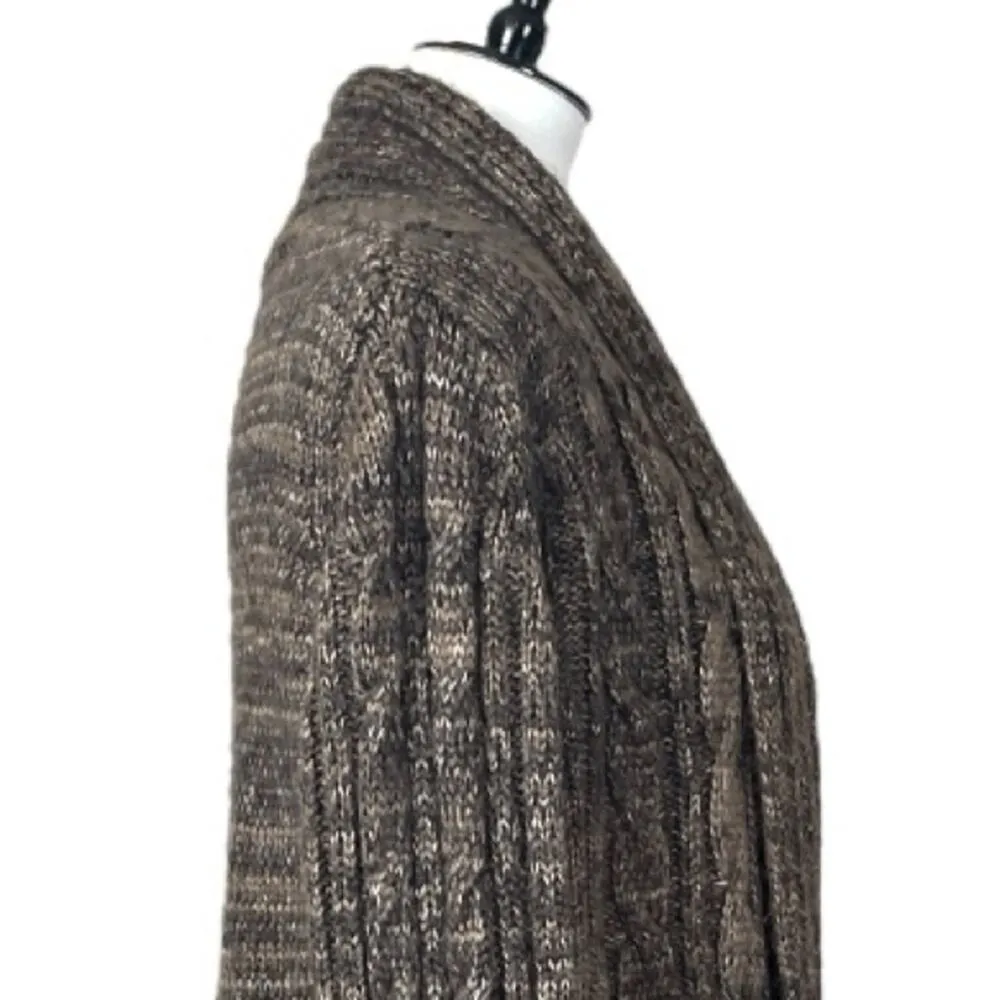 Maurices Sweater Cardigan Open Front Chunky Knit Brown Multi Women’s Size Large - Image 8