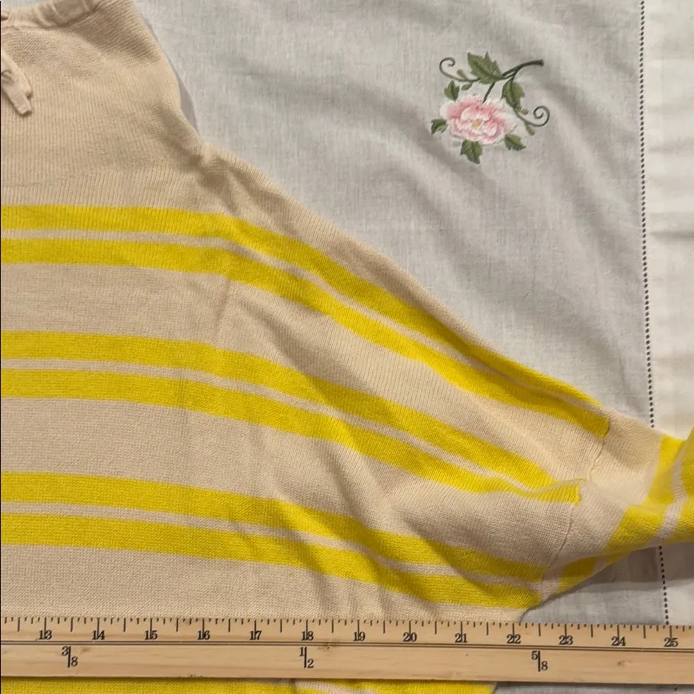 Lou & Grey Yellow and Cream Turtle Neck Sweater with Gold Accents - Image 3