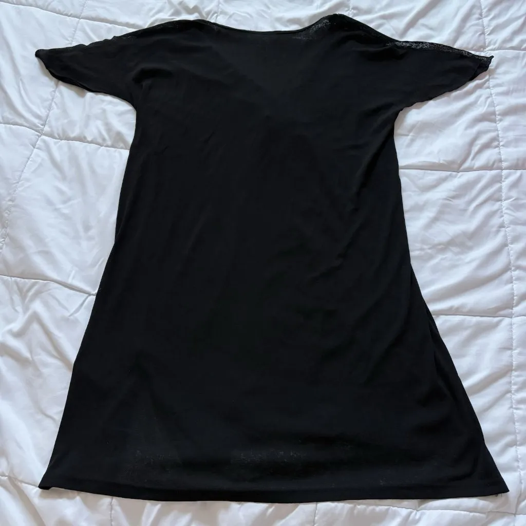 Vintage 90s Y2K Beach Cover Up Dress Womens Size 3X Black Grunge Cottagecore - Image 8