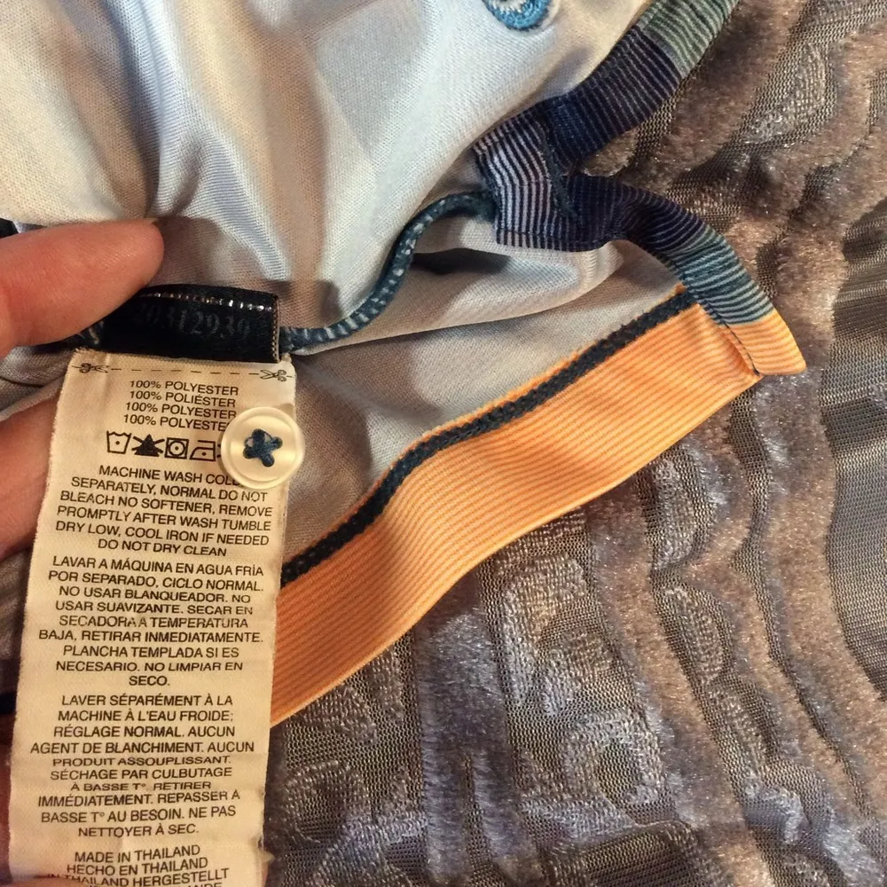 Oakley Short Sleeve Blue & Orange Stripes Medium - Image 9