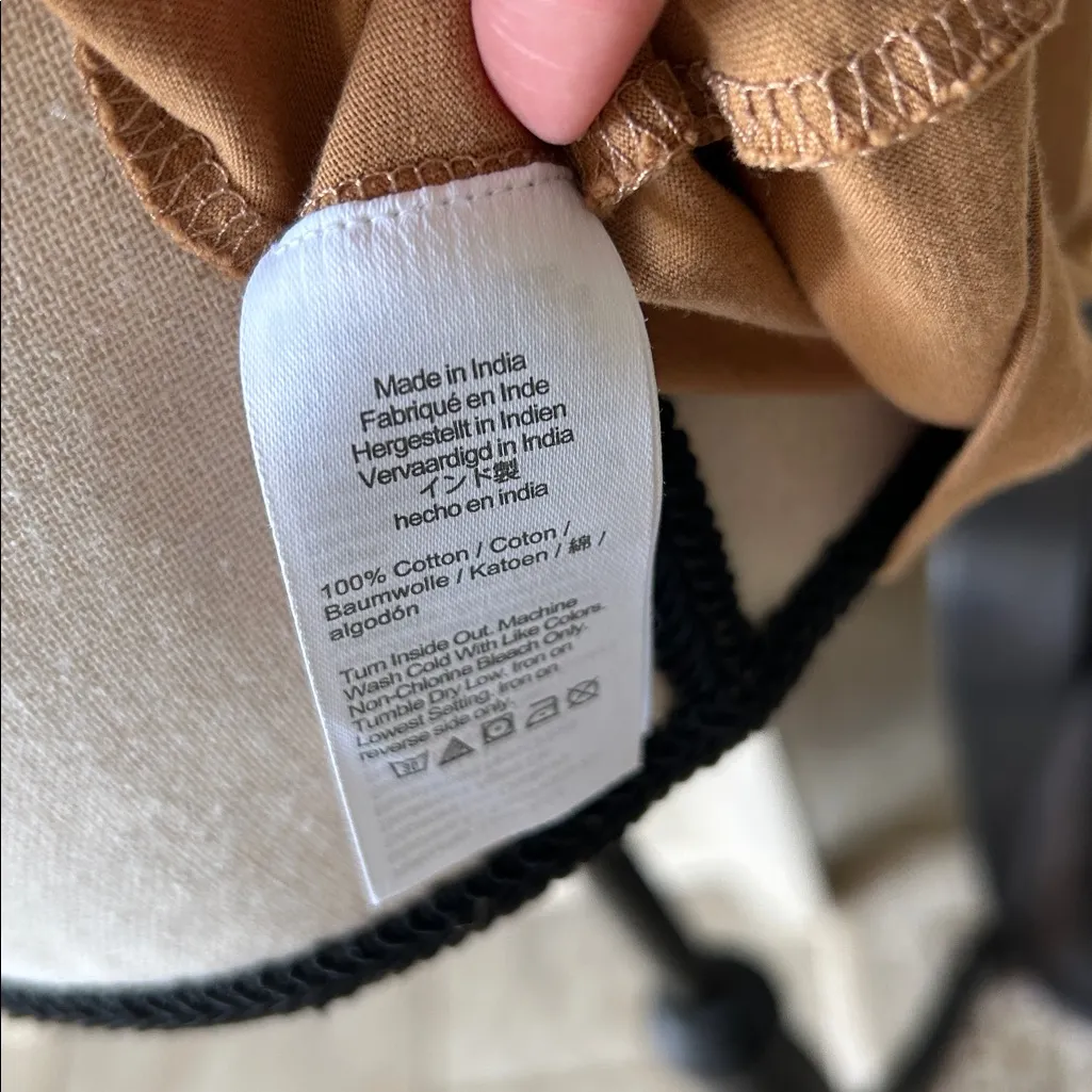 J. crew fall sequin leaf collectors Tee cotton tan, brown, green tee shirt L - Image 5