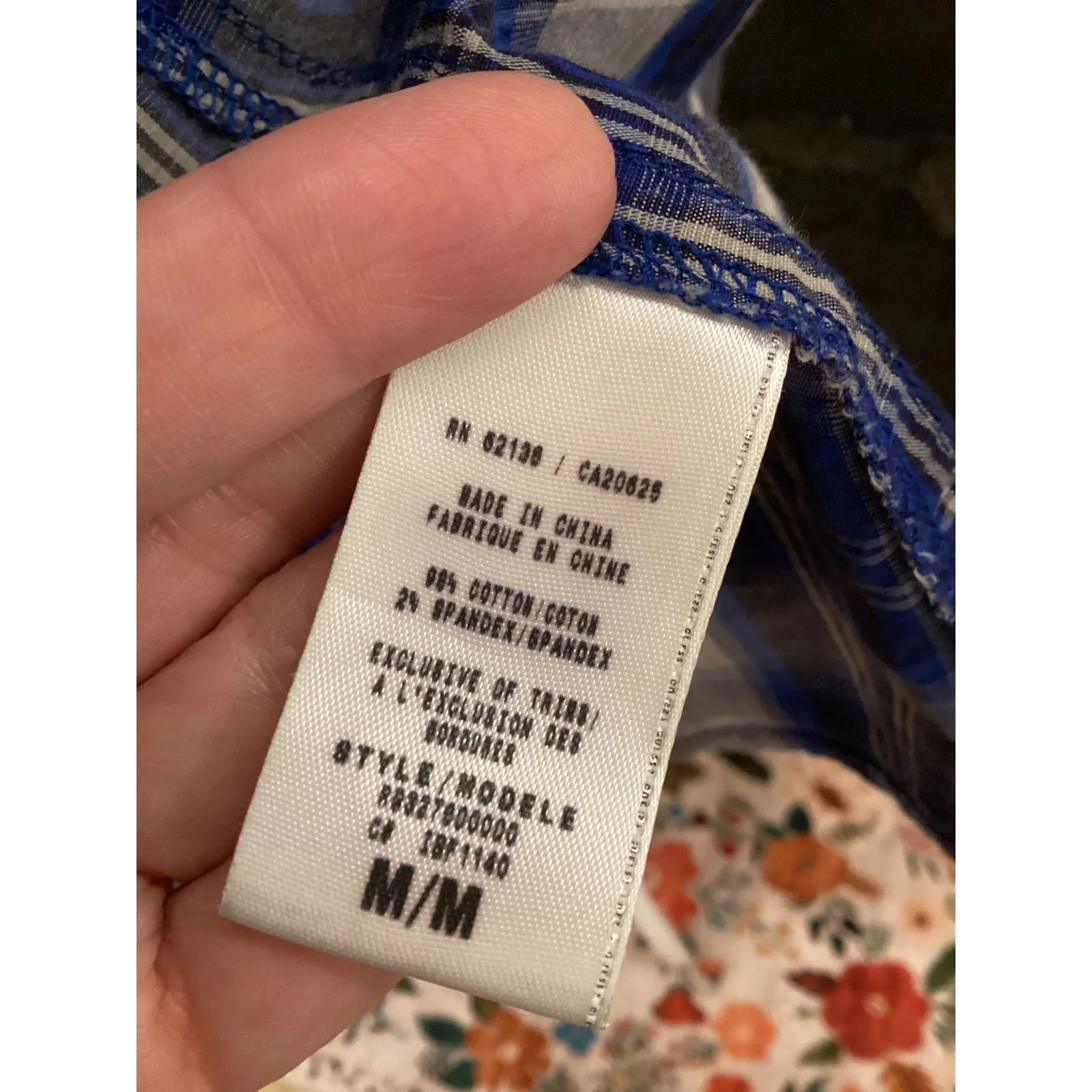 G by Guess Womens Blue Plaid Snap Button Western Shirt Embroidered Size Medium - Image 10