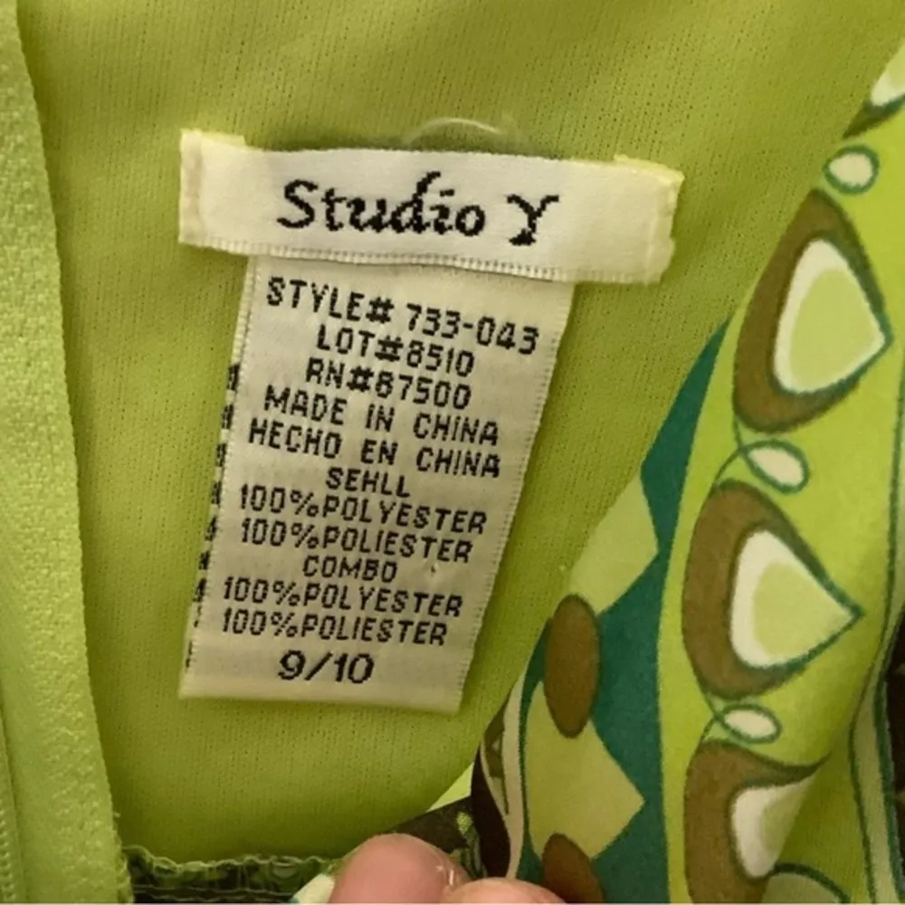 vintage 90s Slip dress‎ Studio Y satin geometric floral print 9/10 boho chic - Image 3