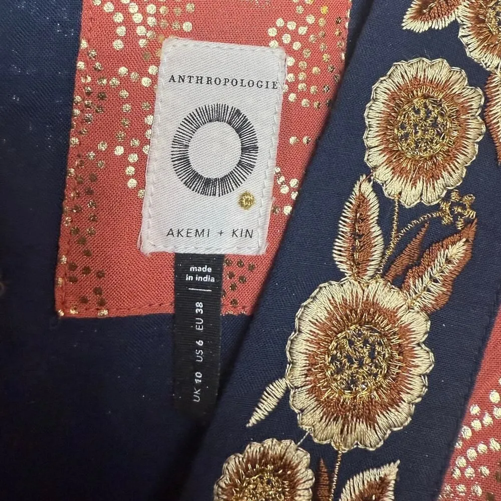 Anthropologie Akemi + Kin Sofia Metallic Jumpsuit Sz. 6 - Image 5