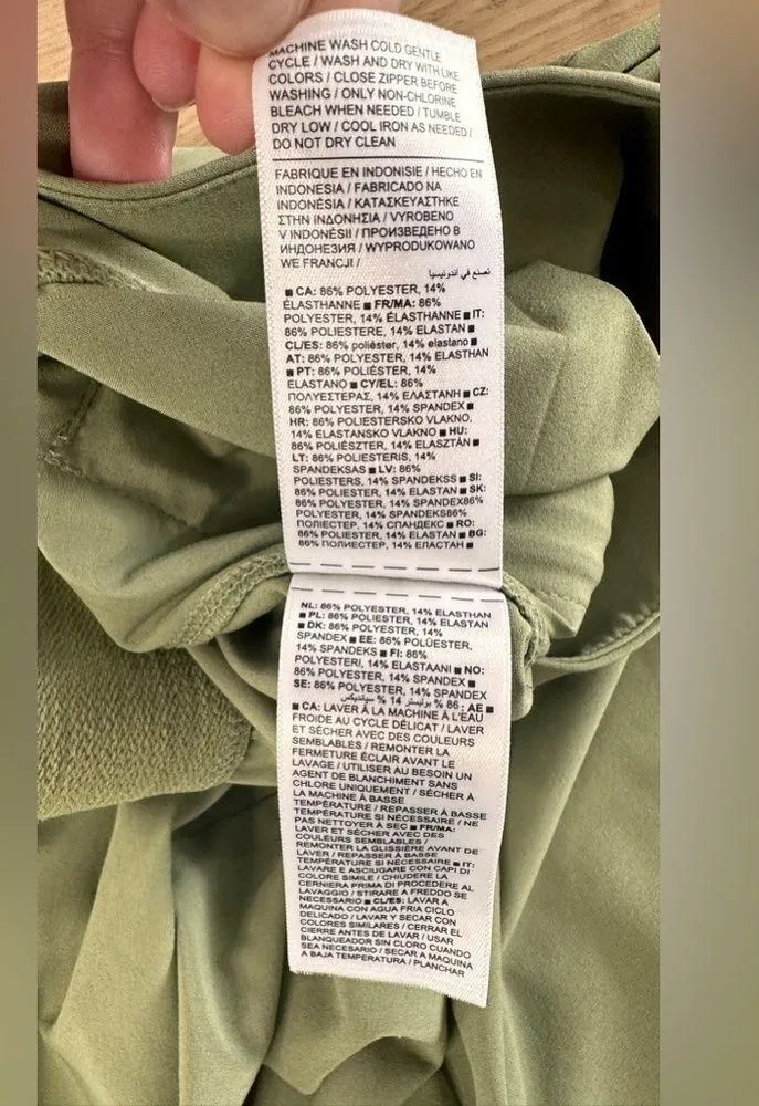 Athleta Brooklyn heights high rise wide leg trouser eucalyptus olive green sz 22 - Image 9