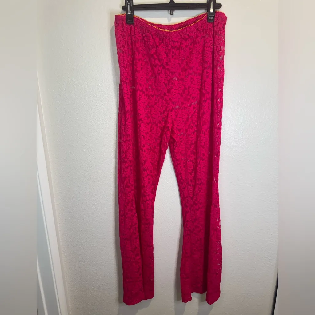 NWOT Free People All Day‎ Lace Flare Pants by Intimately
stretch lace wide leg - Image 3
