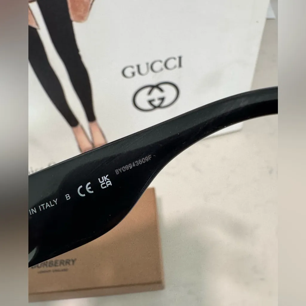 Burberry luxxotica Orange and White Patterned Sunglasses - Image 13