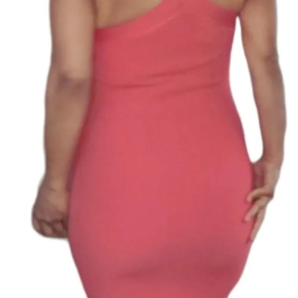 NEW House of Harlow 1960 Sculpt Knit Criss Cross Dress - Watermelon - Image 3