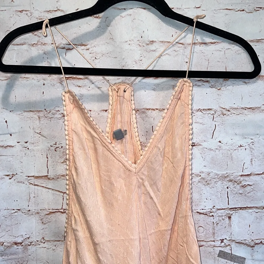 Ecote Romper Womens Medium Pink Tassel Romper Playsuit Outfit Shorts Sleeveless - Image 2