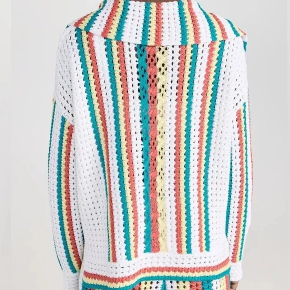 Solid & Striped The Lola Pullover Crochet Long Sleeved Split Cuffs - Image 2
