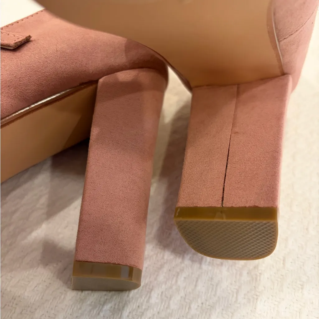 JustFab Zenobiah Blush Pink Retro “Suede” Mary Jane Pumps 8.5 Coquette Academia - Image 16