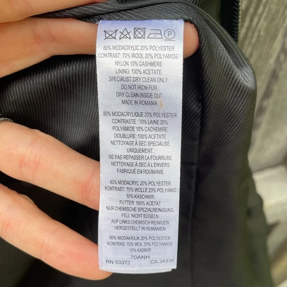 French Connection  Faux Fur Wool Collarless Jacket - Image 7