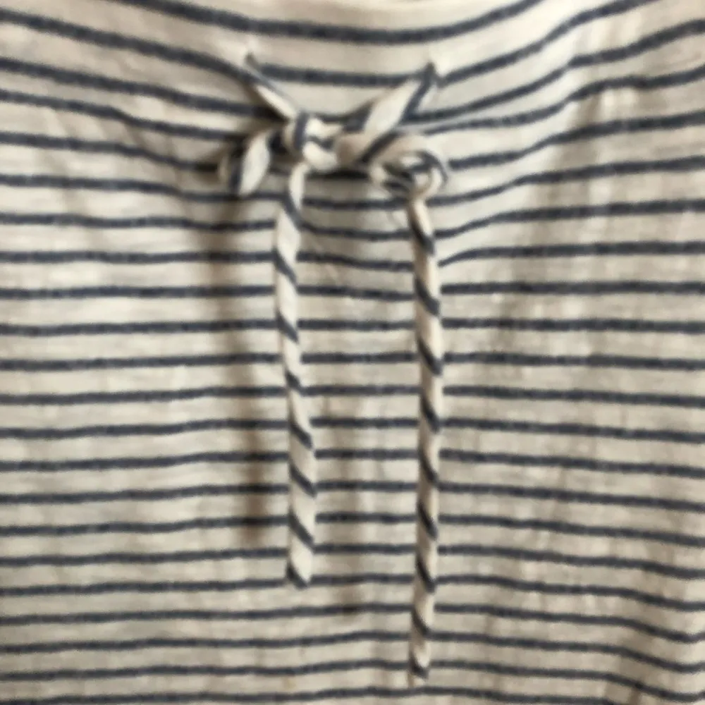 Cotton Knit Striped Skirt Drawstring Waist Size L Summer Casual Stretch - Image 2