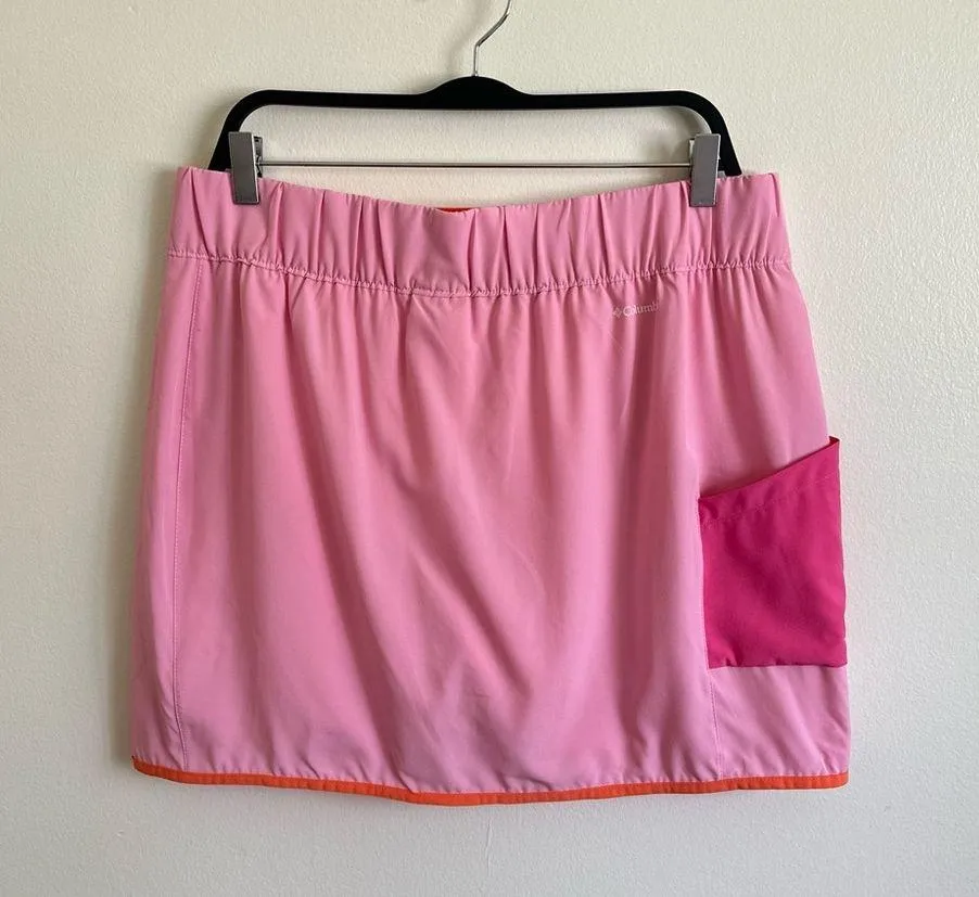 Columbia Hike Skort Womens Media Pocket Wild Rose Pink Stretch Large Hiking - Image 4