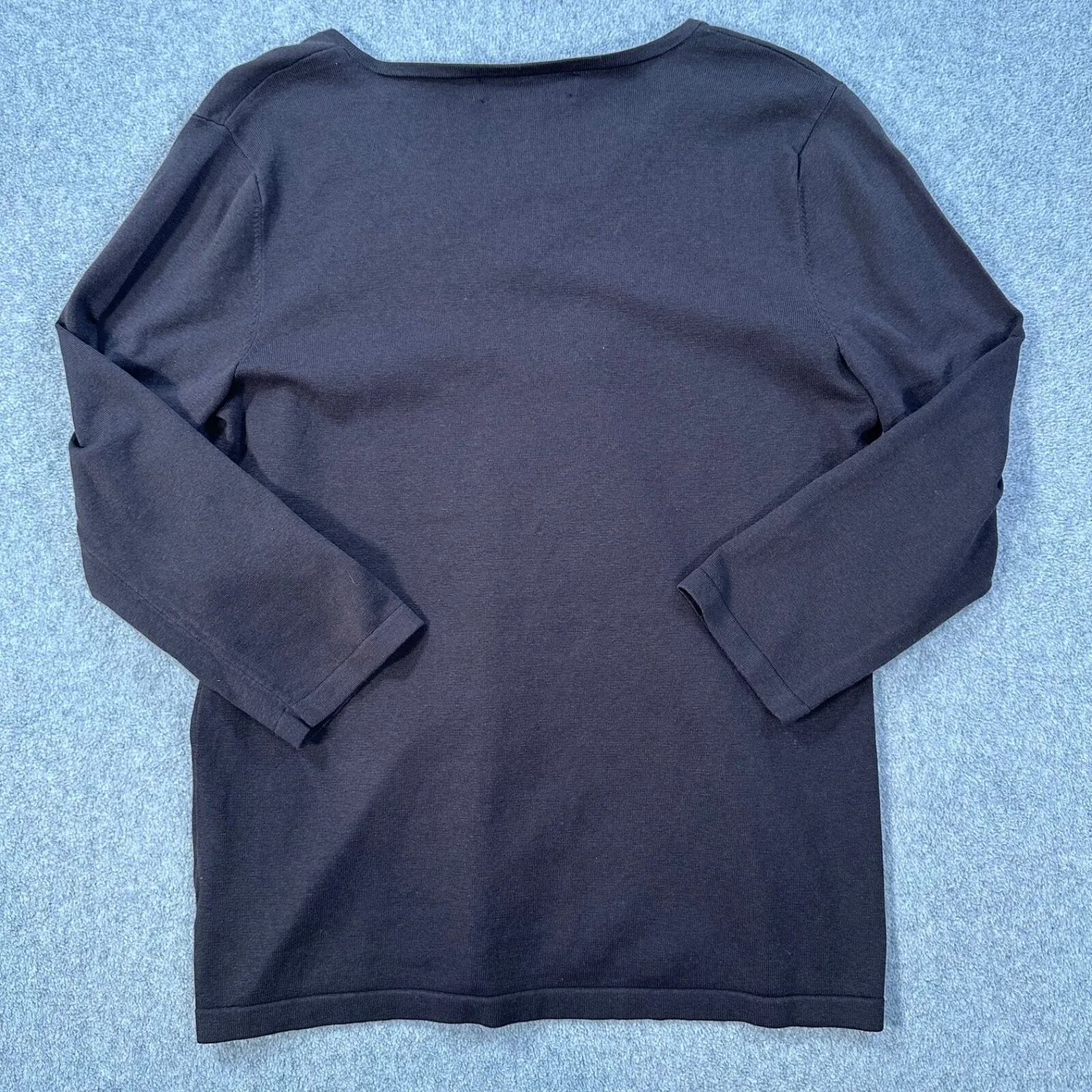 Jones New York Essential V-Neck Sweater Top Women's Medium Made to Mix Brown New - Image 8