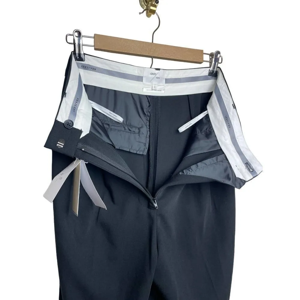 NWT Grey/Ven Revived Tailoring The Maccaden Pleated Trouser Pants Sz. 2 Black - Image 9