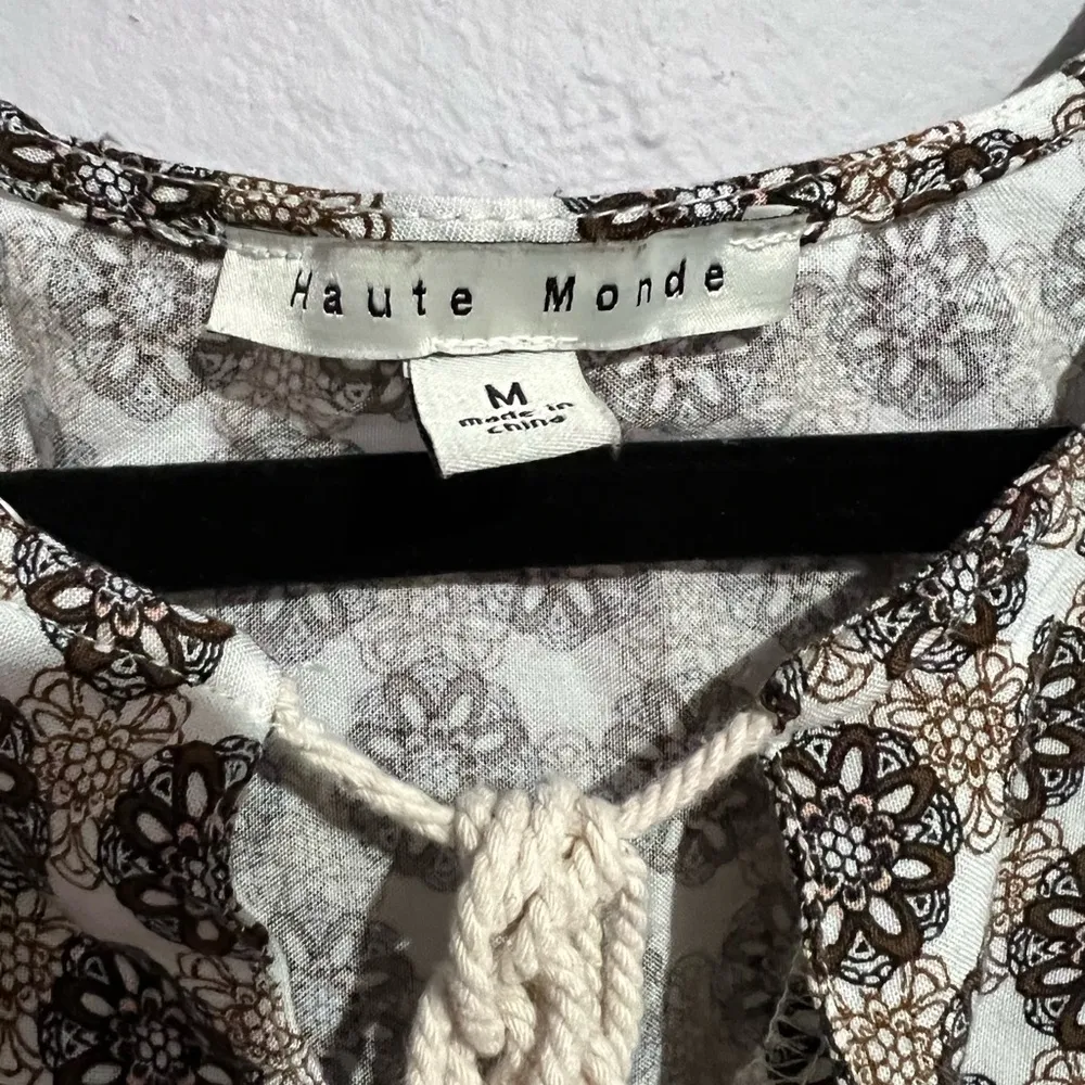 Haute Monde Floral 3/4 Sleeve Flowy Tassel Mini Dress - Image 7