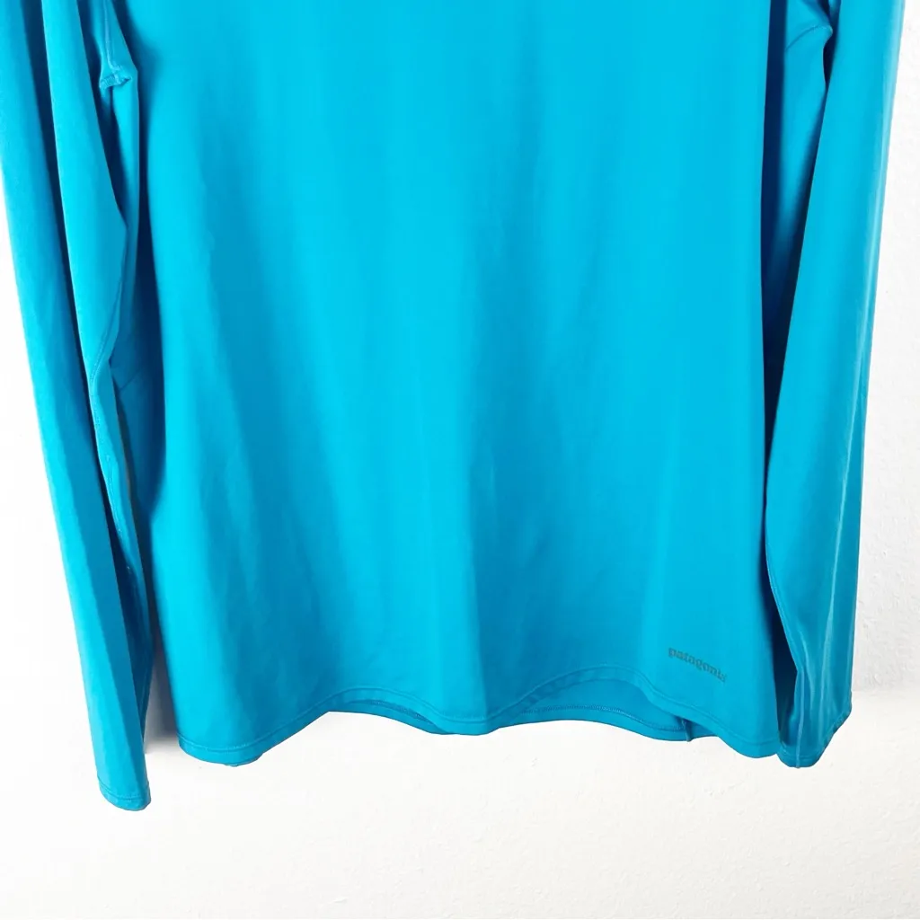 Patagonia Teal Long Sleeves Lightweight Base Layer Top, Size Large - Image 7