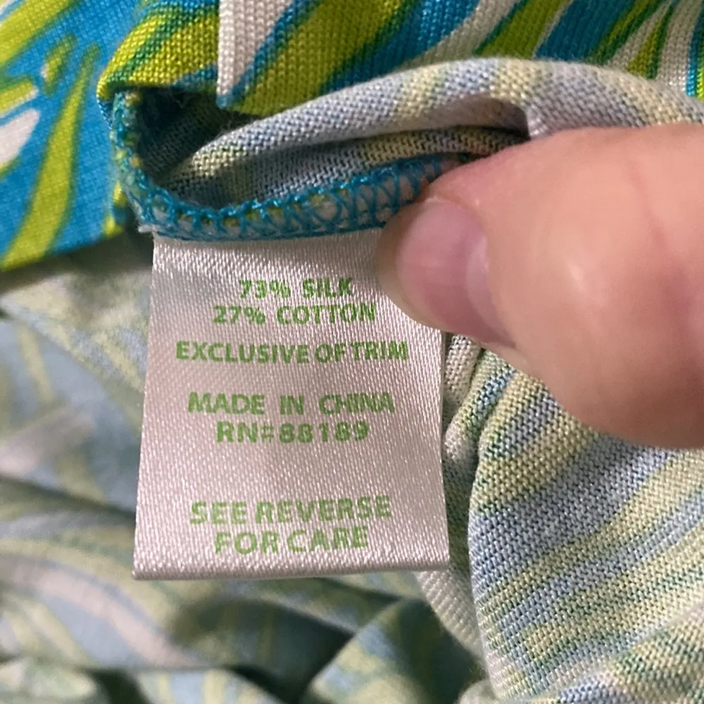 Lilly Pulitzer Susan silk blend printed dress seaweed green Daisy darling size L - Image 11