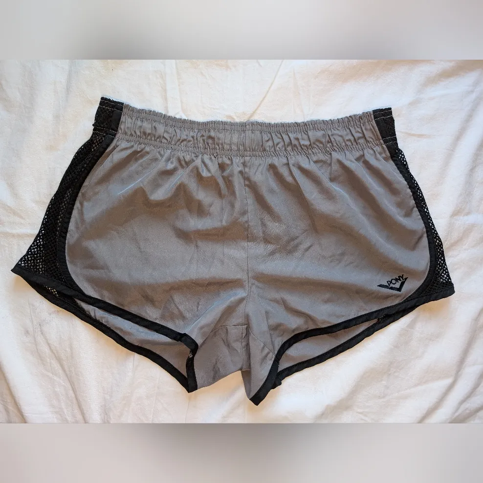 Pony Mesh Side Running Shorts Lot of 2 Women's Large Grey/Black Black - Image 2