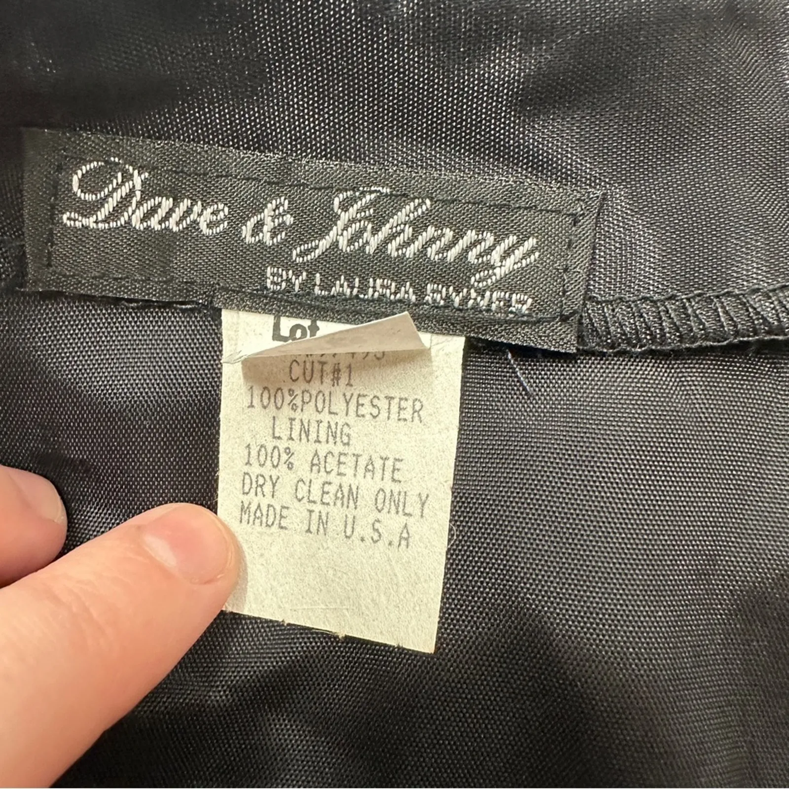 Vintage Dave & Johnny Black Shimmer Back Zip Maxi‎ Skirt Size XL NEW Deadstock - Image 5