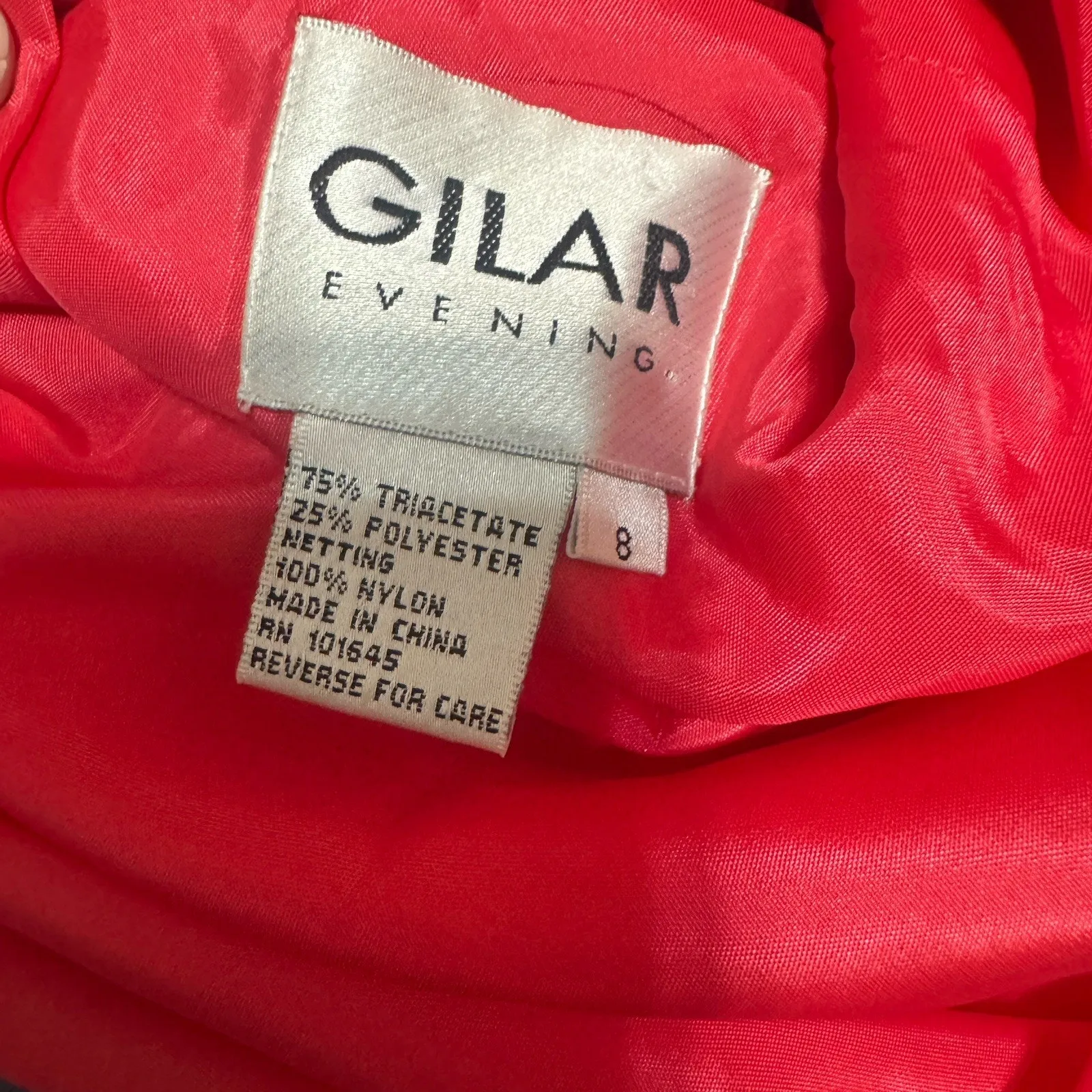 Gilar Evening Gown Maxi Beaded Dress Coral Pink sz 8 Glam Prom Fairy Formal - Image 9