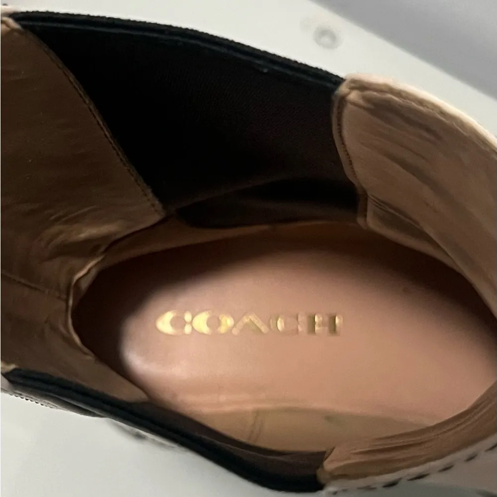 Coach Cream and Black Ankle Booties - Image 8