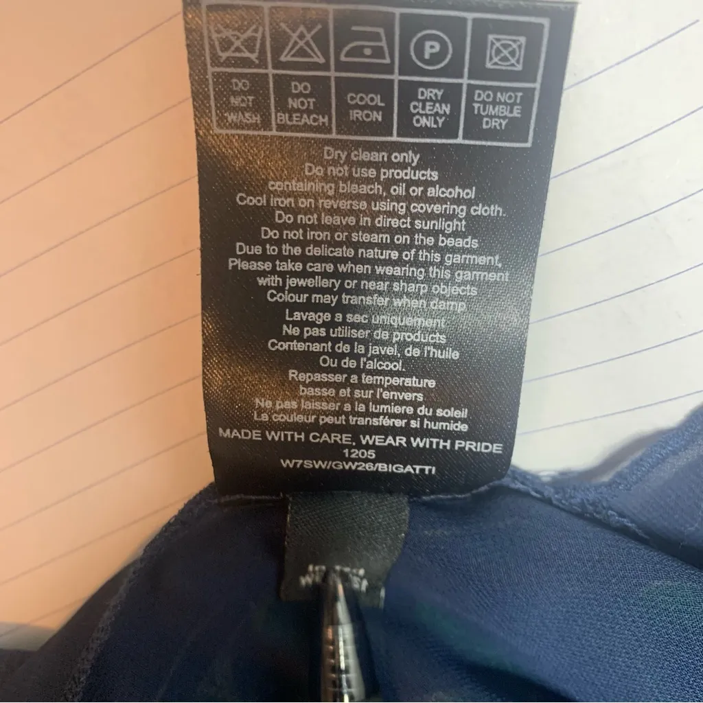 Ted Baker London Green and Navy Camisole Ladies Sz Medium 8 - Image 8