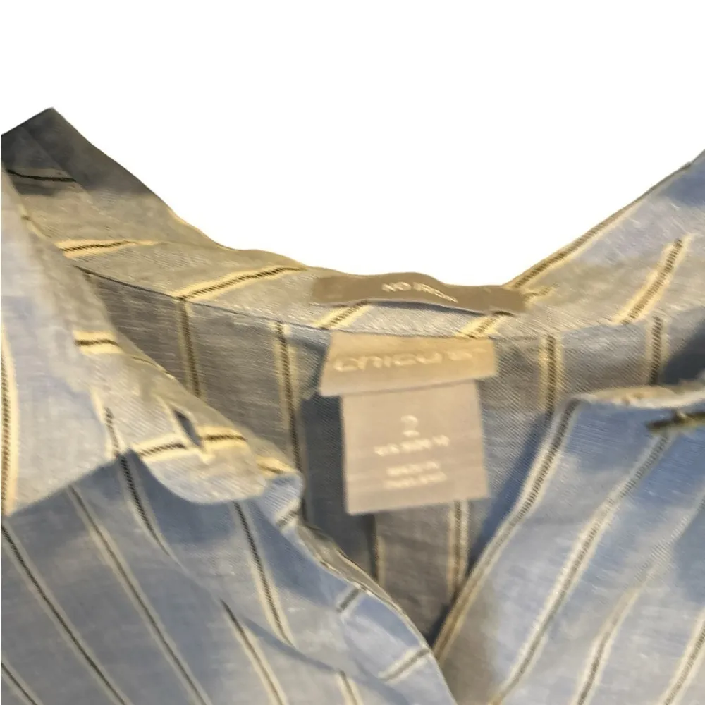 Chico’s coral no iron button front top‎ size 2 or L - Image 4