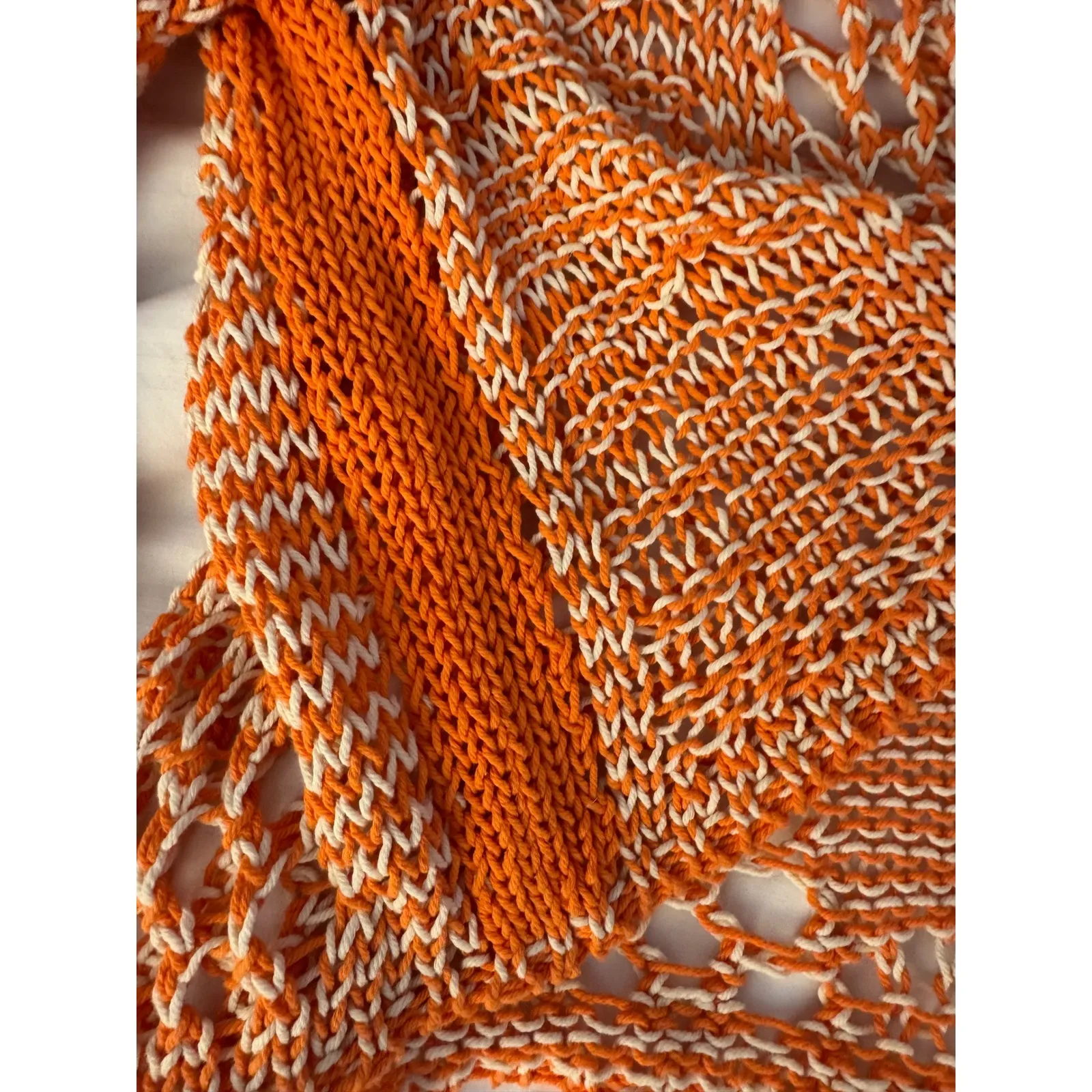 Acne Studios  Knit Sweater – Orange/White – Size M - Image 5