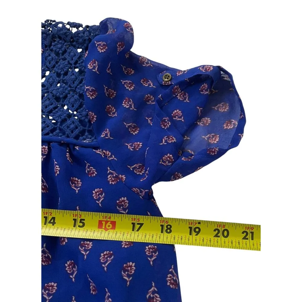 Forever 21 Blue Floral A-Line Mini Dress Women Size Small | 55-30 - Image 5