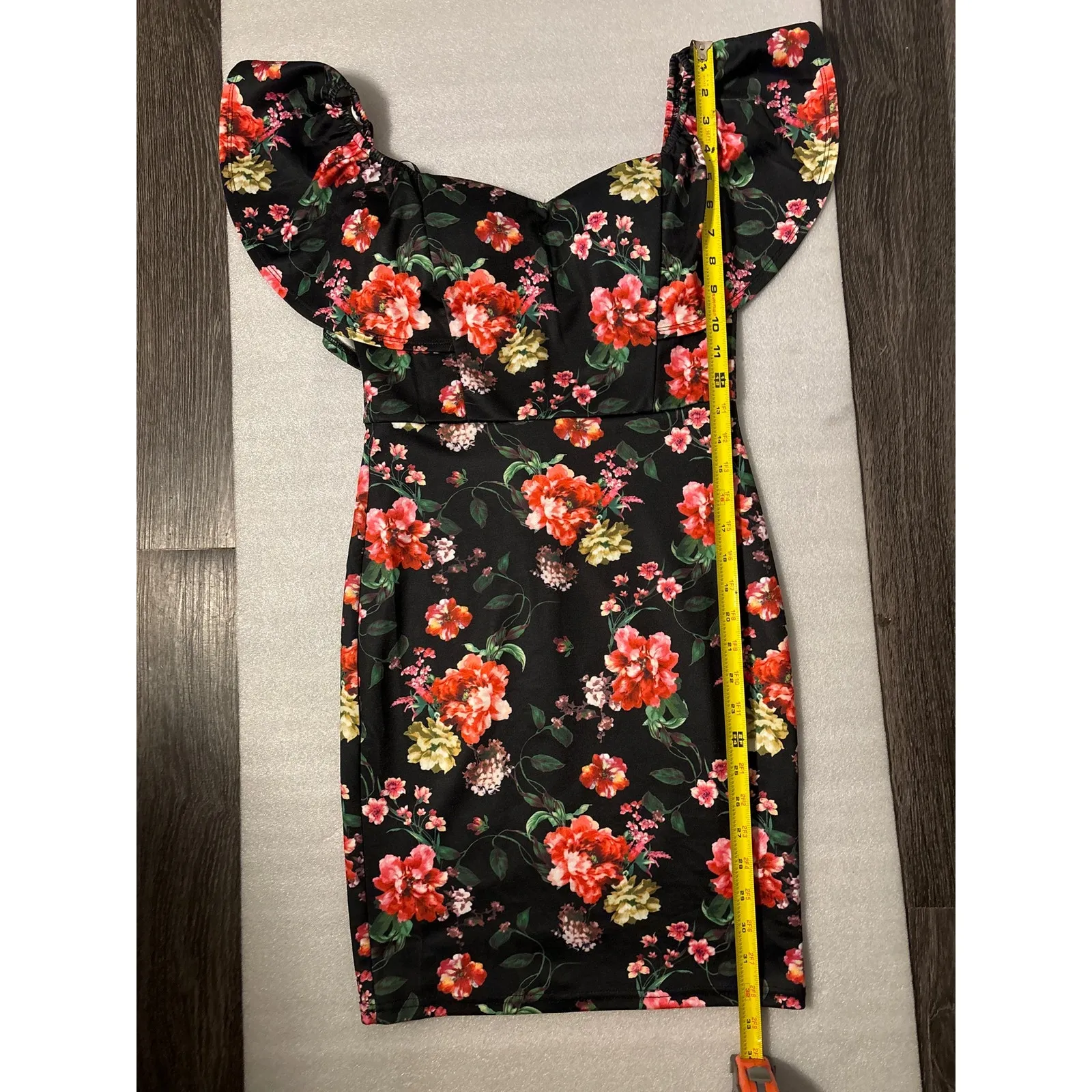 Symphony Floral Body Con Dress S Wedding Party Special Occasion Coquette Girl - Image 8