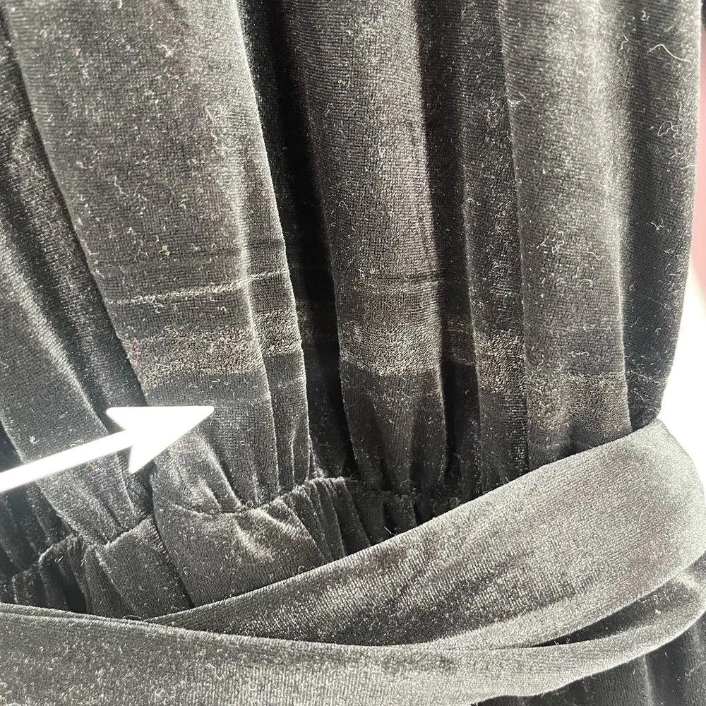 ELOQUII Jumpsuit Size 18 NWT Black Velvet Tie Belt Wide Leg Cocktail Evening - Image 7