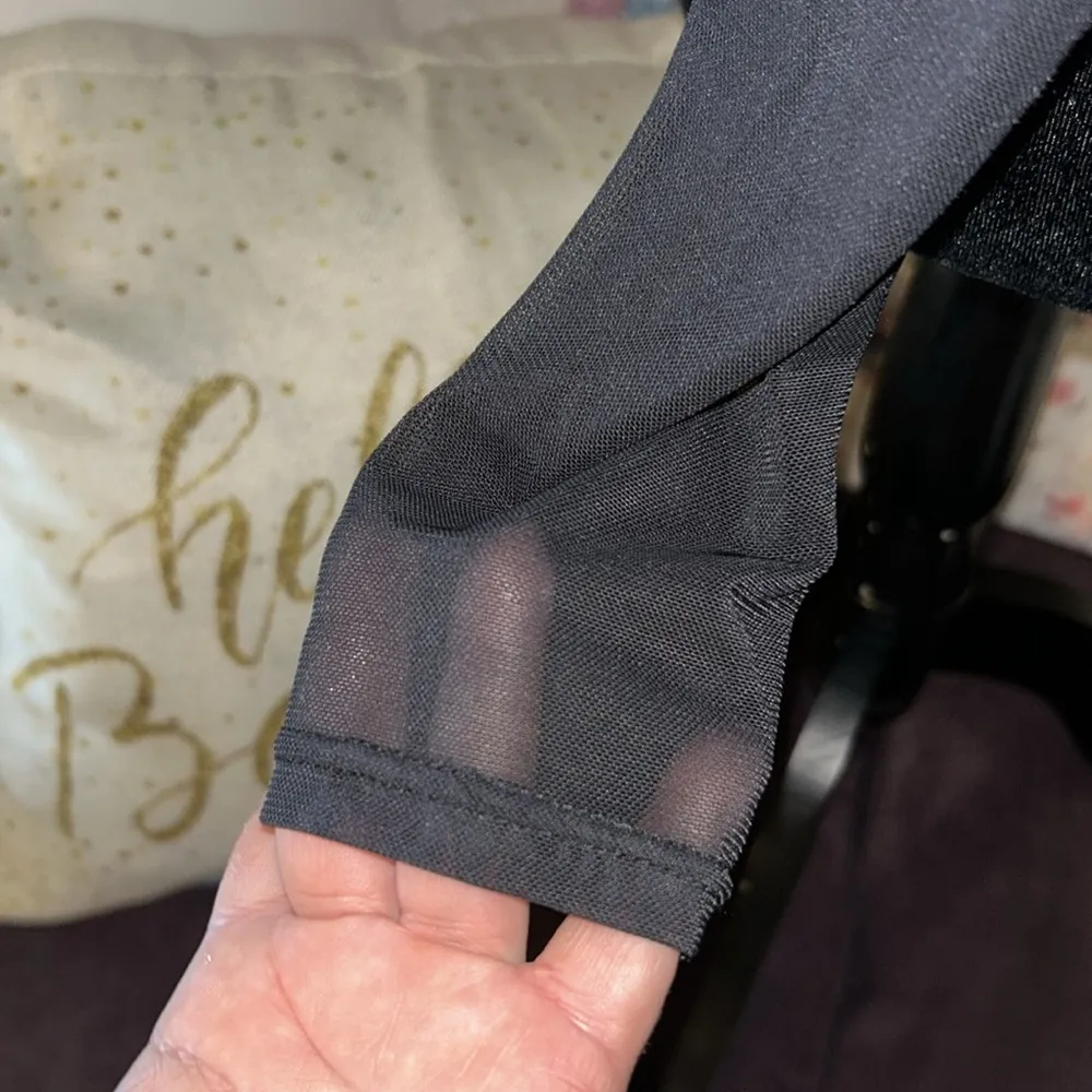 NWT  Size S Sheer Black Long Sleeve Crop - Image 7