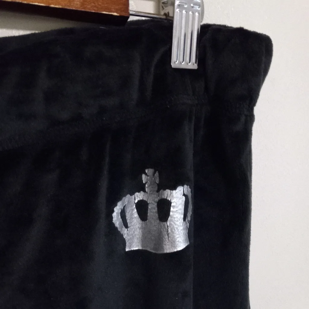 JUICY XL Couture Velveteen Lounge Pants in Black n Silver - Image 2