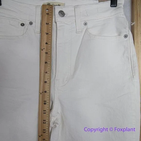 NEW Madewell The High-Rise Perfect Vintage‎ Jean in Tile White, 28 - Image 7
