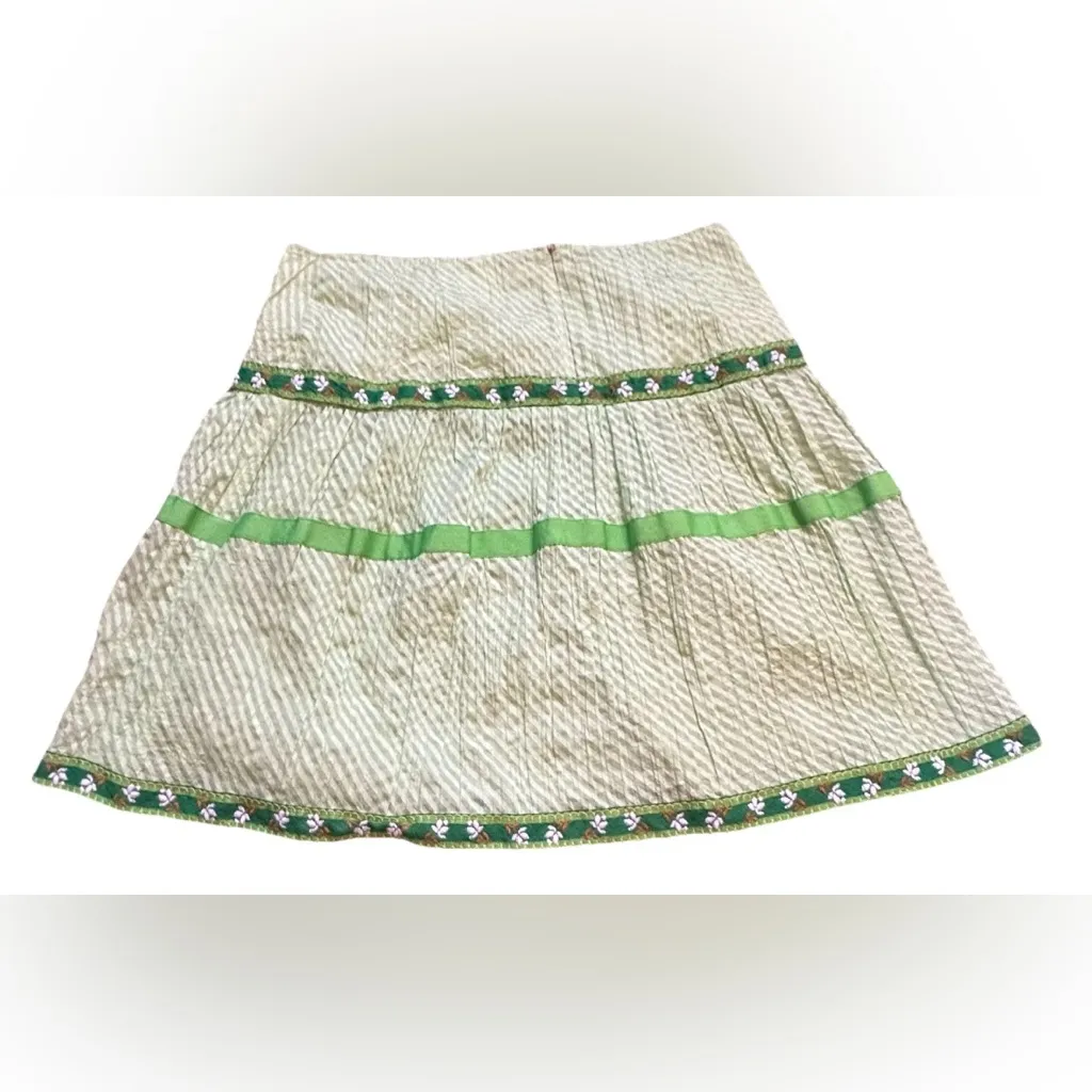 Y2K Fairy Skirt Embroidered Heart Soul 100% Cotton Girl Juniors Size 9 Stripes - Image 2