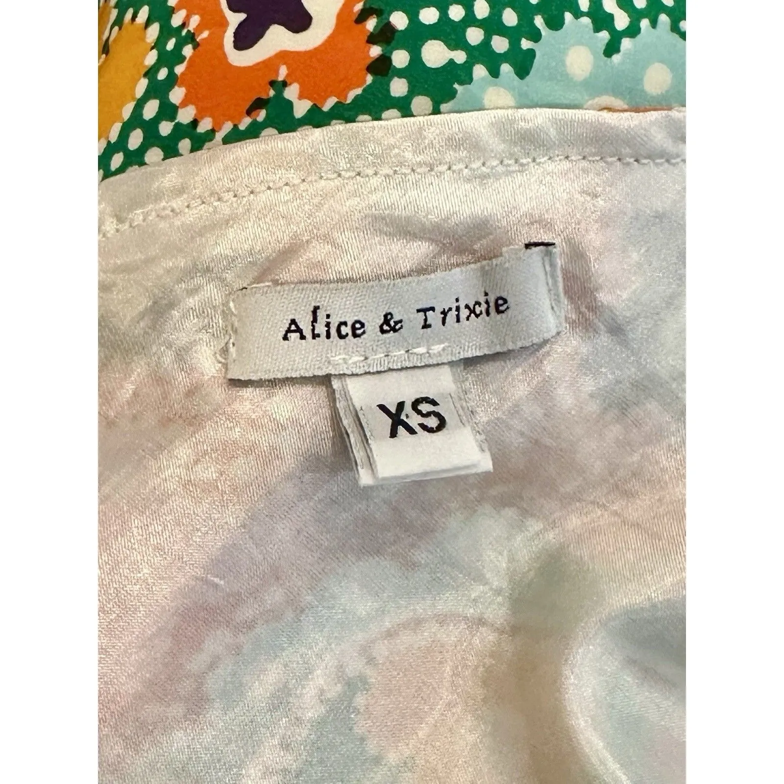 Alice & Trixie Multicolor Paisley 100% Silk Skirt Size XS EUC!!! - Image 3