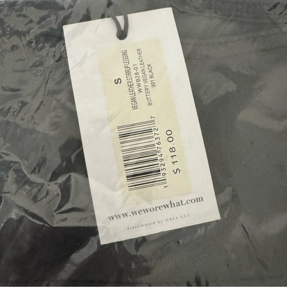 WeWoreWhat Black Vegan Leather Stirrup Leggings Sleek Form-Fitting Design Size S - Image 7